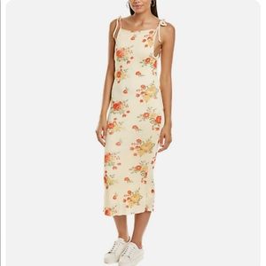 Danielle Bernstein Floral Midi Dress - Yellow